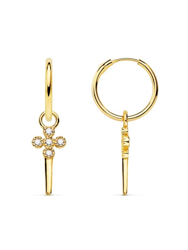 18K AROS TUBO REDONDO ORO AMARILLO...