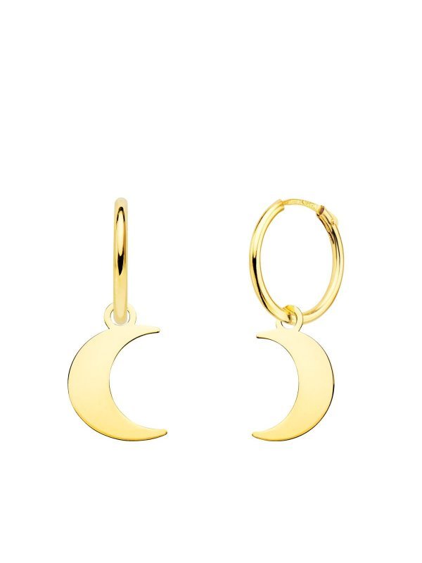 18K AROS ORO AMARILLO TUBO CON LUNA...
