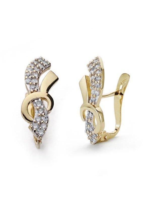 18K PENDIENTES ORO BICOLOR CIRCONITAS...