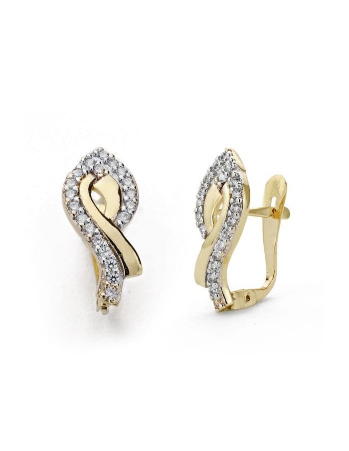 18K PENDIENTES ORO BICOLOR CIRCONITAS...