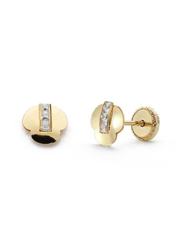 18K PENDIENTES ORO AMARILLO TREBOL...