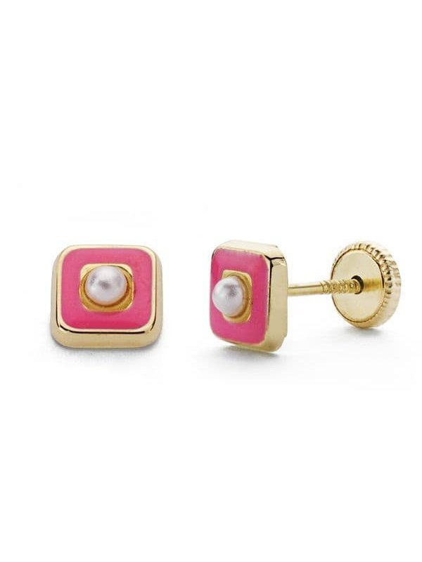 18K PENDIENTES ORO AMARILLO PERLAS...