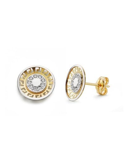 18K PENDIENTES ORO BICOLOR...