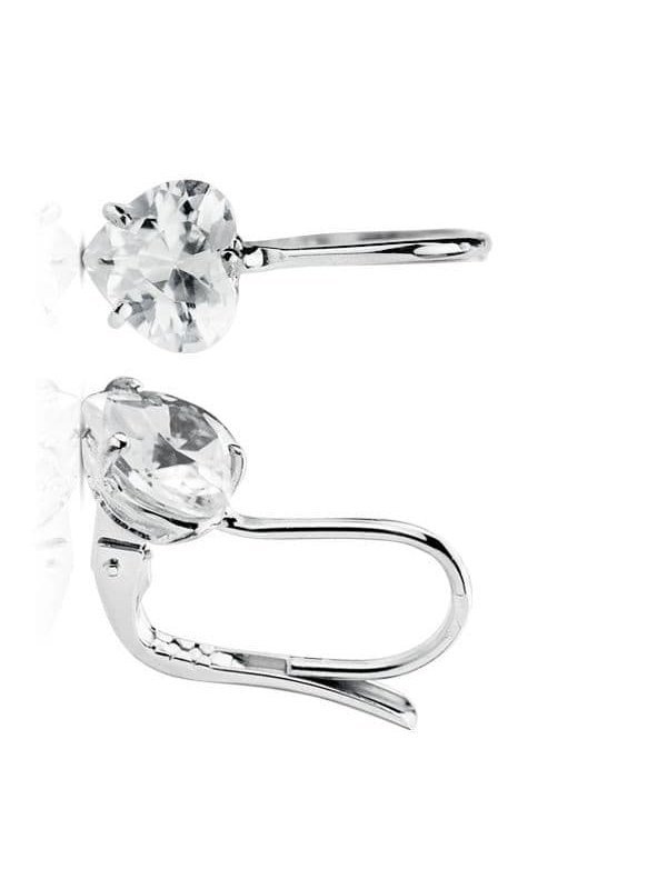 18K PENDIENTES ORO BLANCO PIEDRA...