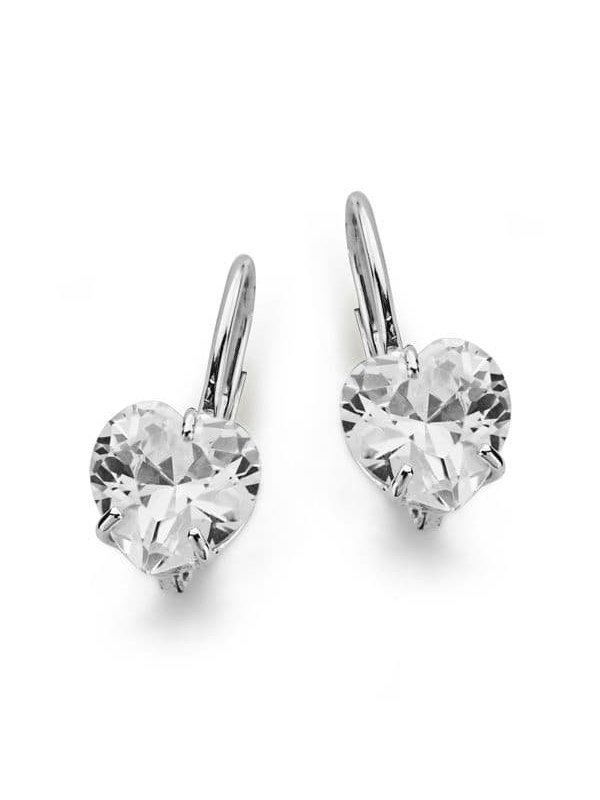 18K PENDIENTES ORO BLANCO PIEDRA...