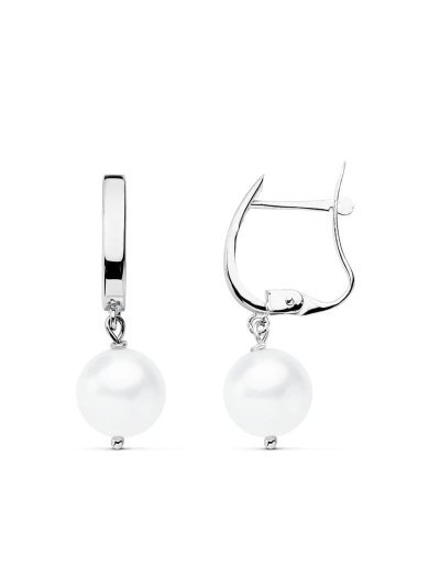 18K PENDIENTES ORO BLANCO...