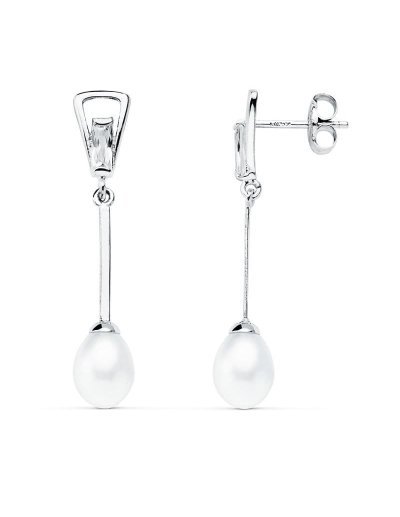 18K PENDIENTES ORO BLANCO...