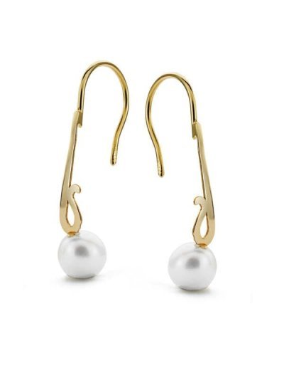 18K PENDIENTES LARGOS PERLA...