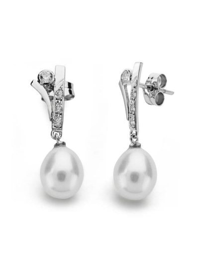 18K PENDIENTES ORO BLANCO...