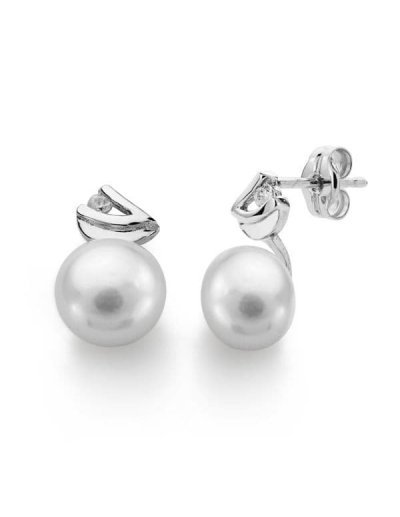 18K PENDIENTES ORO BLANCO...