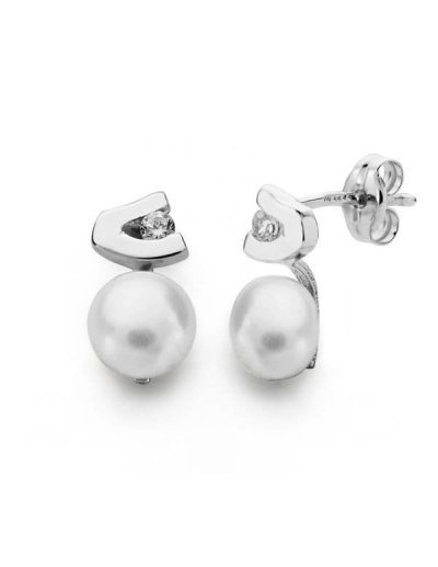 18K PENDIENTES ORO BLANCO...