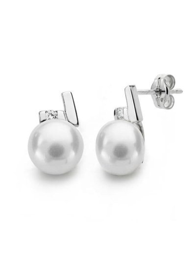 18K PENDIENTES ORO BLANCO...