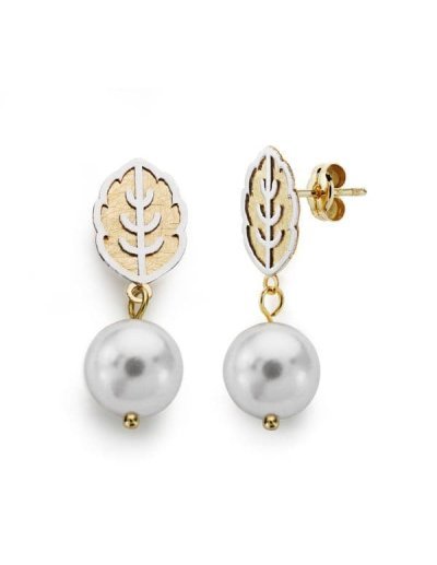 18K PENDIENTES BICOLOR...