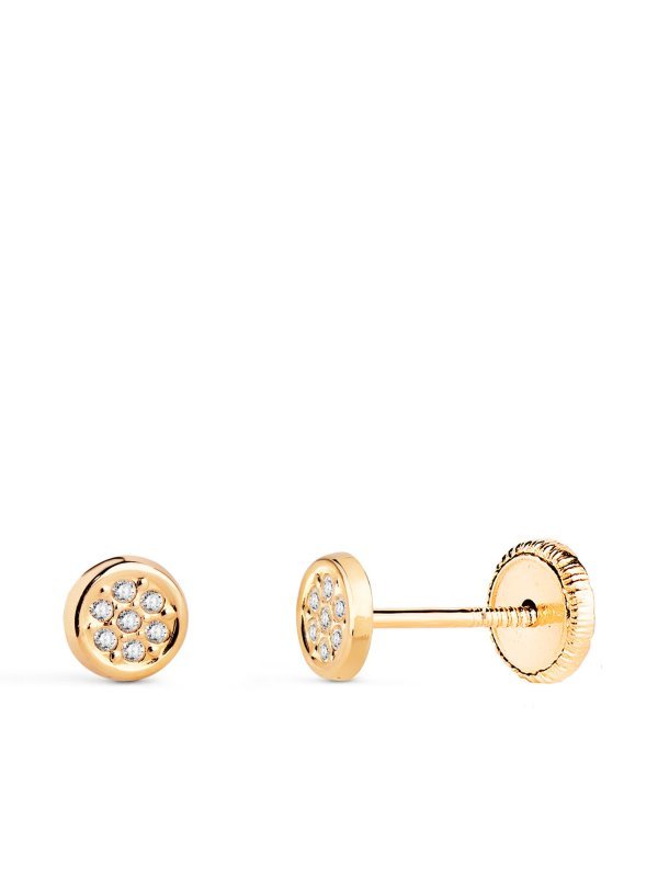 18K PENDIENTES ORO AMARILLO REDONDO...