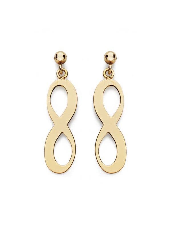18K PENDIENTES INFINITO PRESION 20X6 MM