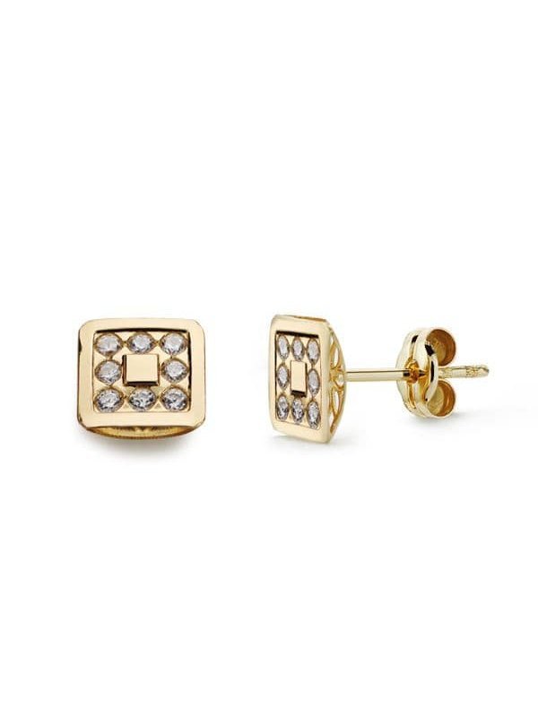 18K PENDIENTES ORO AMARILLO CUADRADOS...