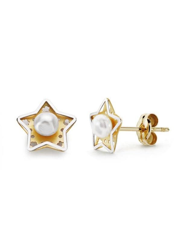 18K PENDIENTES ORO AMARILLO ESTRELLA...