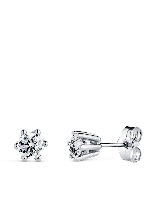 18K PENDIENTES GARRAS ORO BLANCO...