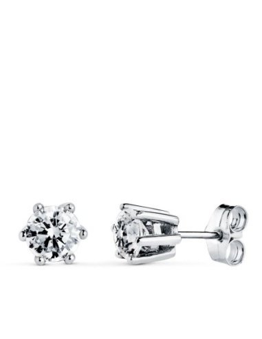 18K PENDIENTES GARRAS ORO BLANCO...