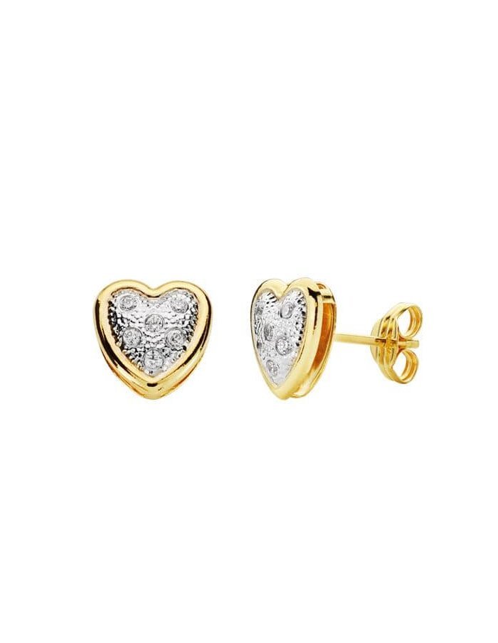 18K PENDIENTES CORAZON CIRCONITAS 8X8 MM