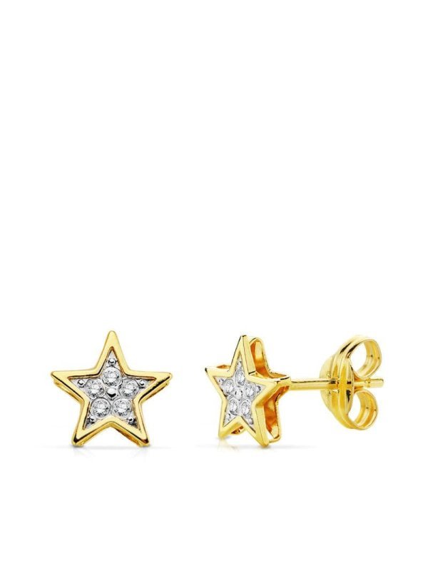 18K PENDIENTES BICOLOR ESTRELLA...