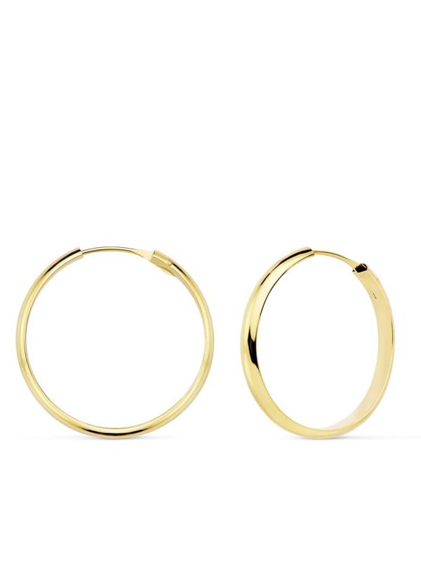 18K AROS ORO AMARILLO MEDIA CAÃ‘A...