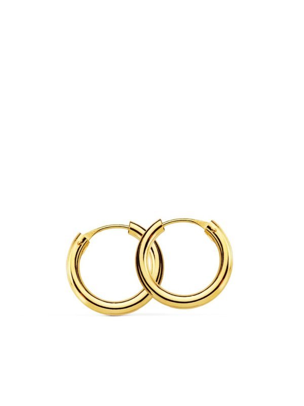 18K AROS ORO AMARILLO REDONDOS LISOS...