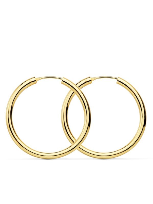 18K AROS ORO AMARILLO REDONDOS LISOS...