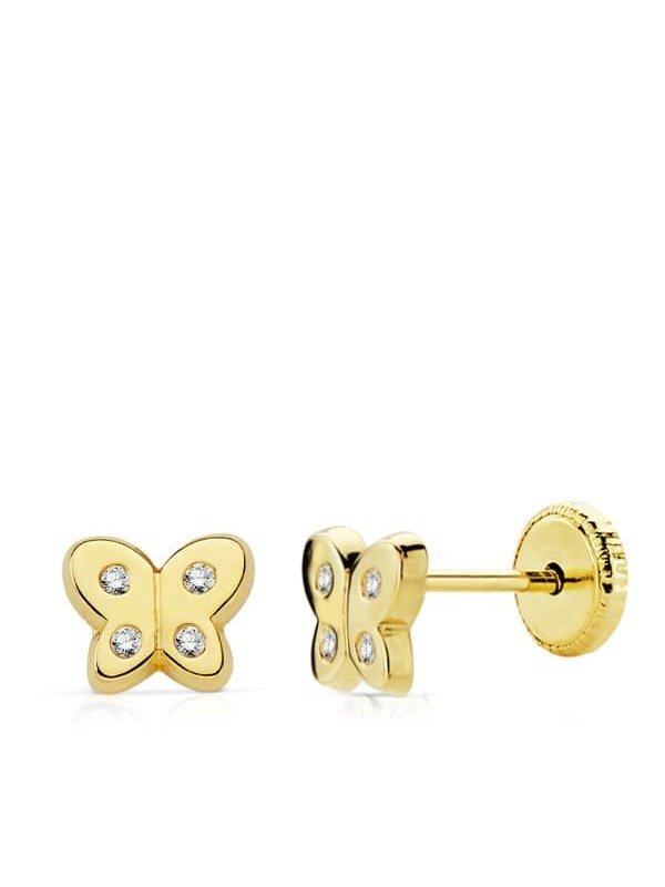 18K PENDIENTES ORO AMARILLO MARIPOSA...