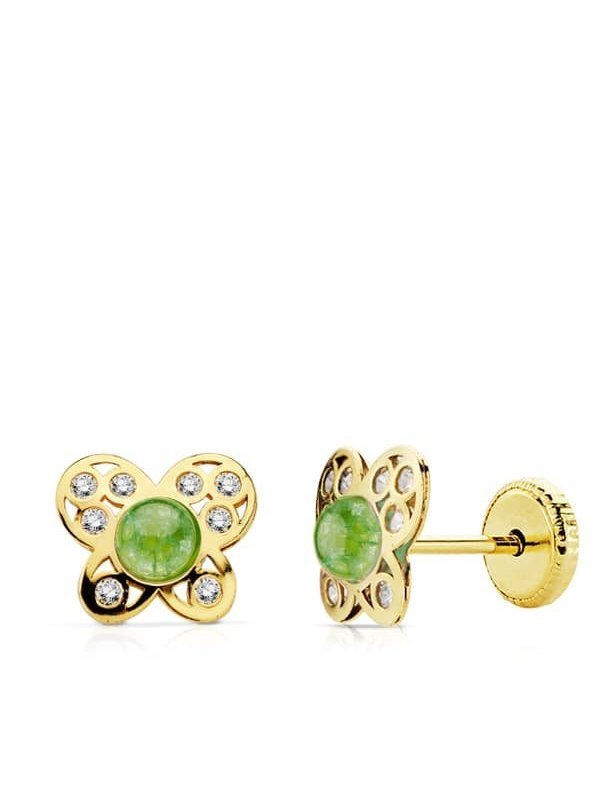 18K PENDIENTES ORO AMARILLO MARIPOSA...