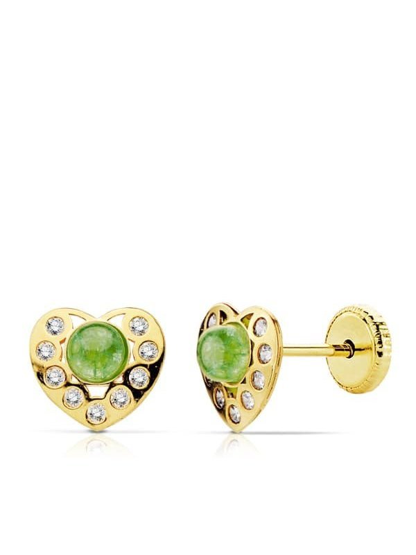 18K PENDIENTES ORO AMARILLO CORAZON...