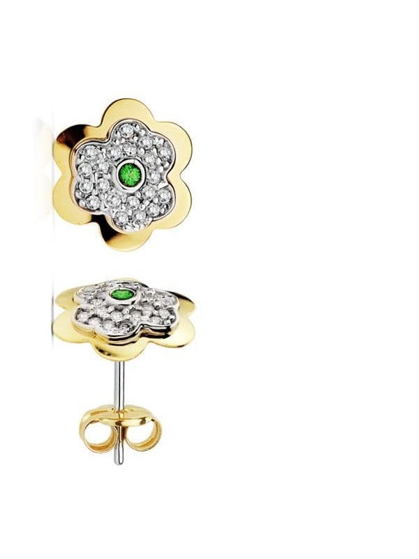 18K PENDIENTES ORO AMARILLO FLOR 6...