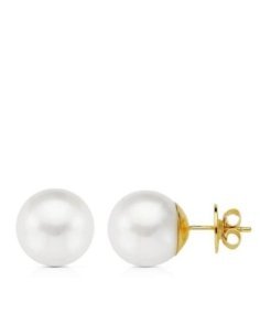 18K PENDIENTES PERLA...