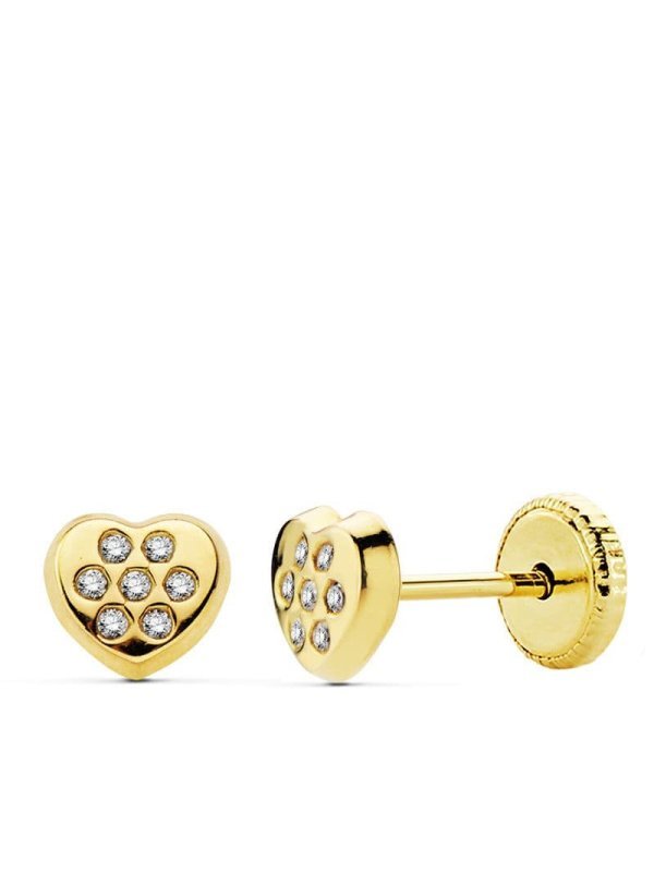 18K PENDIENTES ORO AMARILLO CORAZON...