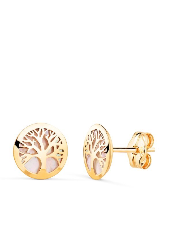 18K PENDIENTES ARBOL DE LA VIDA 8 MM...
