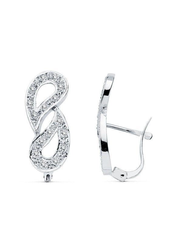 18K PENDIENTES CIRCONITAS ORO BLANCO...