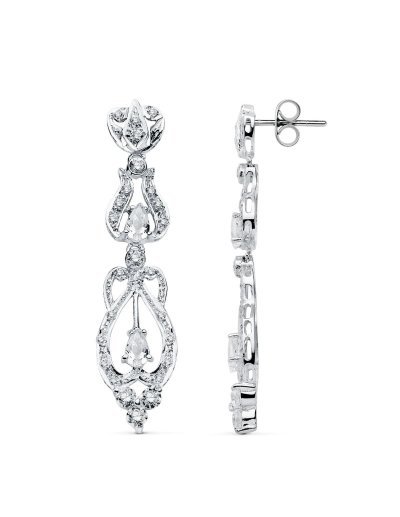18K PENDIENTES ORO BLANCO...