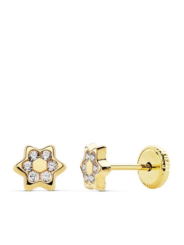 18K PENDIENTES ORO AMARILLO ESTRELLA...