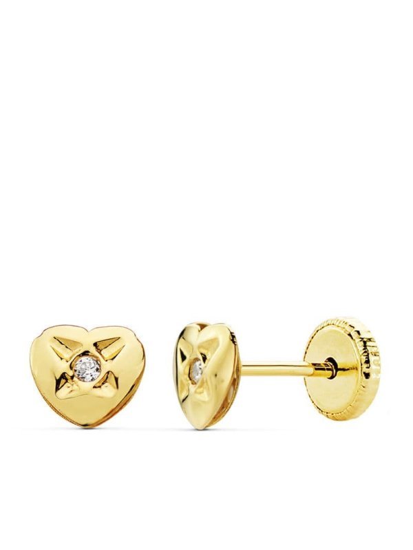 18K PENDIENTES ORO AMARILLO CORAZON...