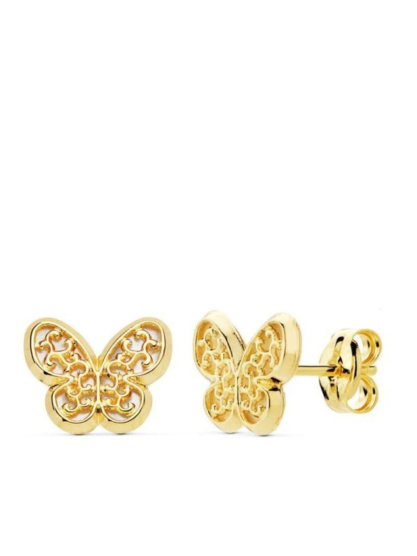 18K PENDIENTES ORO AMARILLO MARIPOSA...
