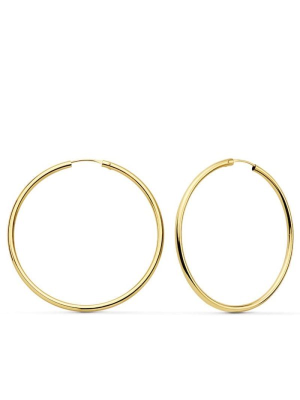 18K AROS REDONDOS LISOS LIGEROS 43X2 MM