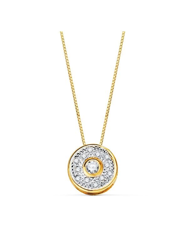 18K COLGANTE ORO BICOLOR REDONDO CON...