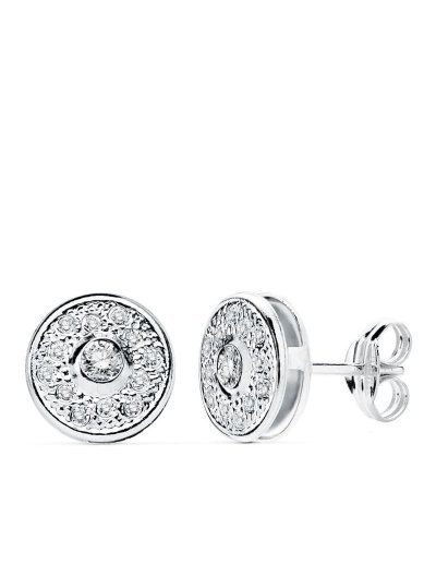 18K PENDIENTES ORO BLANCO...