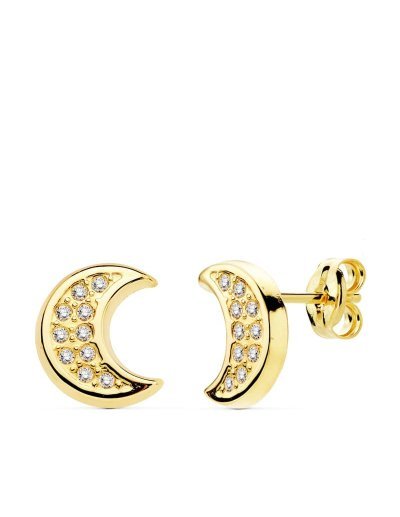 18K PENDIENTES MEDIA LUNA...
