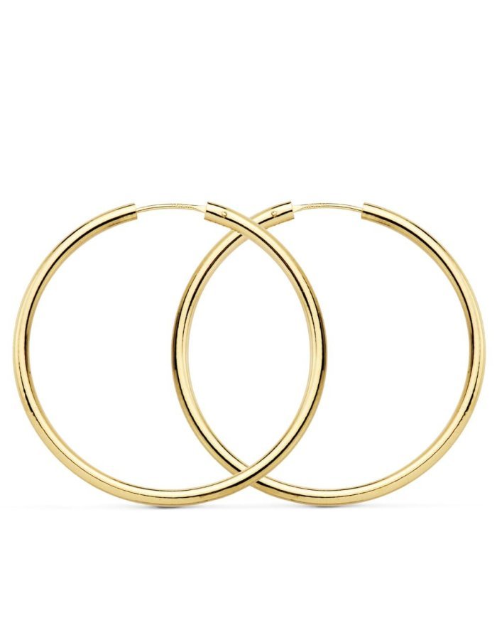 18K AROS REDONDOS LISOS LIGEROS 35X2 MM