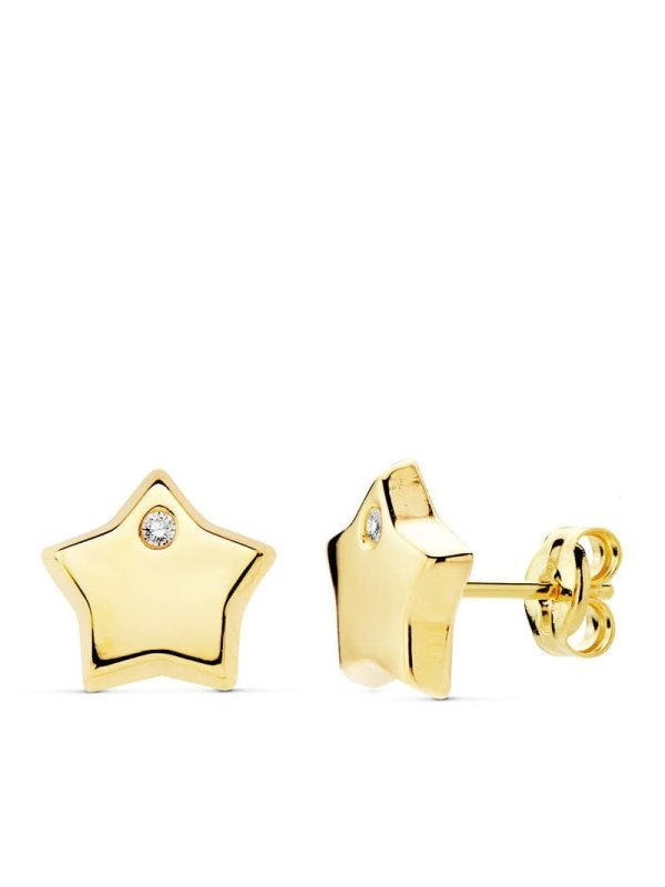 18K PENDIENTES ESTRELLA CIRCONITAS...