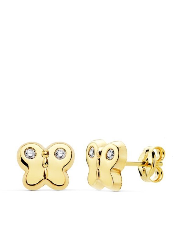 18K PENDIENTES MARIPOSA CIRCONITAS...