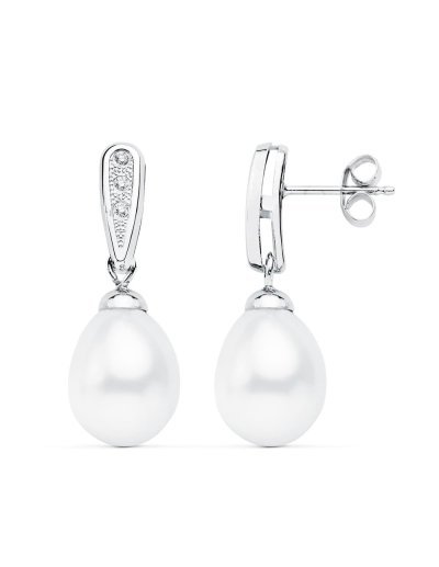 18K PENDIENTES ORO BLANCO...