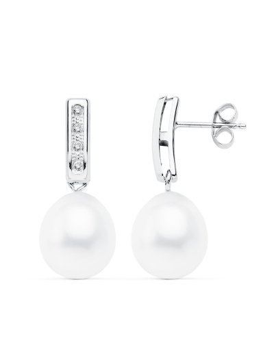 18K PENDIENTES ORO BLANCO...