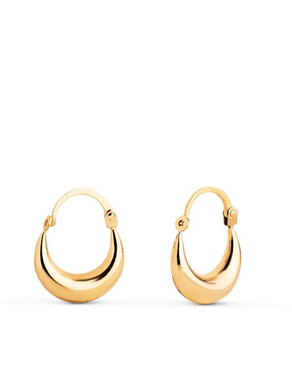 18K PENDIENTES HUECOS MORCILLA 13X4 MM